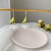 Lily of the Valley Earrings - lily flower dangle earrings - white bell flower earrings